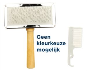 Trixie Slickerborstel Houten Greep / Metalen Pinnen Assorti 13x9 CM 3 ST