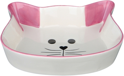 Trixie Keramische Voer-/Waterbak Kattenhoofd 15 cm 200 ml 4 st