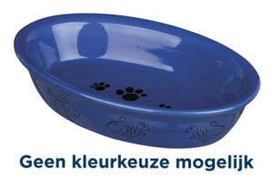 Trixie Voerbak / Waterbak Ovaal Poot- / Vismotief Keramiek Assorti 15x10 CM 200 ML 4 ST