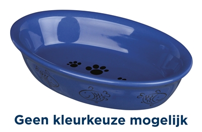 Trixie Voerbak / Waterbak Ovaal Poot- / Vismotief Keramiek Assorti 15x10 CM 200 ML 4 ST