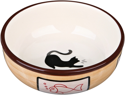 Trixie Keramische Voer- en Waterbak Kat 13 cm 350 ml Assorti 4 st