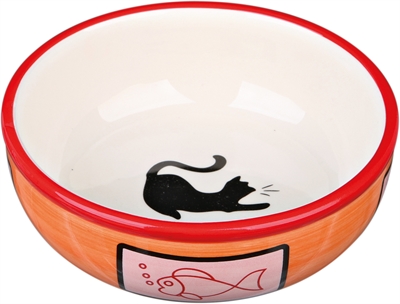 Trixie Keramische Voer- en Waterbak Kat 13 cm 350 ml Assorti 4 st