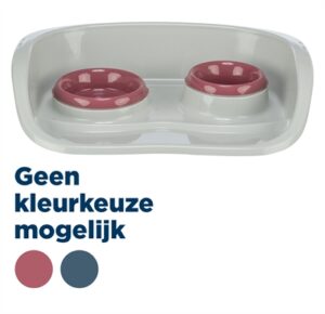 Trixie Voerbak Station Kunststof Grijs /  Assorti 46x30x11 CM 250 Ml/300 ML 2 ST