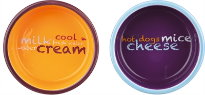 Trixie Voerbakken Keramiek Metaal 2x300 ML Lichtblauw/Oranje/Paars