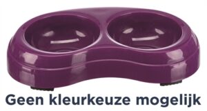 Trixie Voerbak Dubbel Kunststof Assorti 10x10 CM 200 ML 4 ST