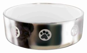 Trixie Voerbak Poot Keramiek Zilver / Wit 19x19 CM 1,5 Ltr