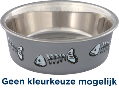 Trixie Voerbak / Waterbak Visgraat Rvs / Kunststof / Rubber Assorti 12 CM 250 ML 4 ST