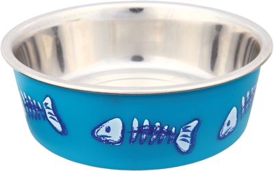 Trixie Voerbak/Waterbak Visgraat RVS/Kunststof 12 cm 250 ml 4 st
