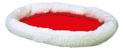 Trixie Mand Rond Wolwit/Rood 47x38x6 cm — Comfortabele rustplek voor je huisdier