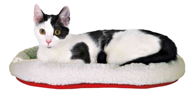 Trixie Mand Rond Wolwit/Rood 47x38x6 cm — Comfortabele rustplek voor je huisdier