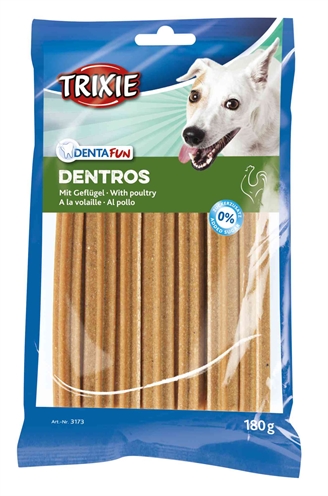 Trixie Denta Fun Dentros Gevogelte 18x180 GR Kauwsnacks voor Honden
