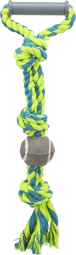 Trixie Flostouw Met Handvat En Hondvriendelijke Tennisbal Blauw/groen 50x6x6 CM 3 ST
