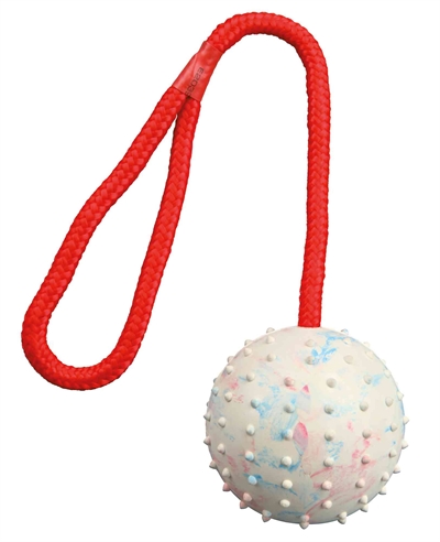 Trixie Natuurrubber Bal Aan Koord 30x7x7 CM Assorti 3 ST