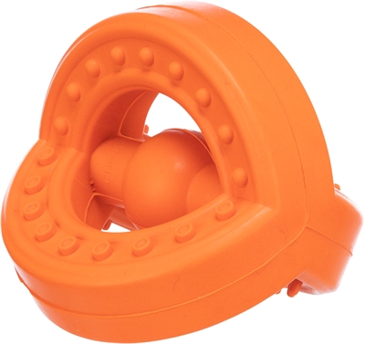 Trixie Natuurrubber Trekspeeltje Met Grip Oranje 7x7x7 CM 3 ST