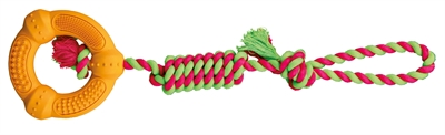 Trixie Natuurrubber Ring Aan Touw 41 cm Assorti 3 ST