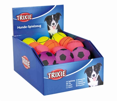 Trixie Drijvende Schuimrubber Neon Bal 6x6x6 CM Assorti 24 ST