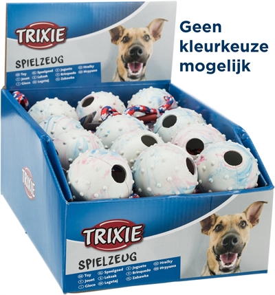 Trixie Natuurrubber Bal Aan Koord Assorti 30x6x6 CM 24 ST