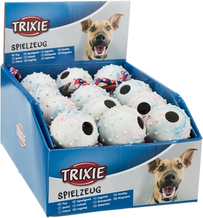 Trixie Natuurrubber Bal Aan Koord 30 cm Assorti 24 ST