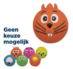 Trixie Latex Face Bal met Geluid 6x6x6 cm 12 st