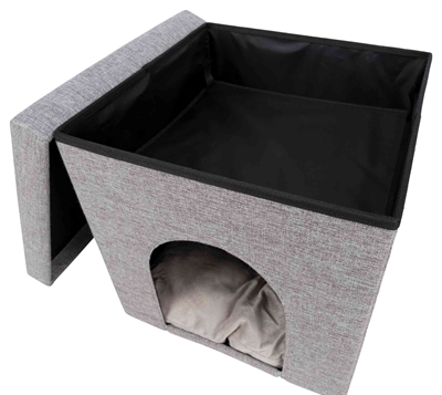 Trixie Poef Kattenmand Relax-Iglo Alois Grijs 40x40x38 cm