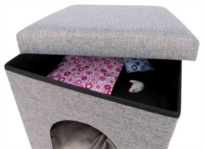 Trixie Poef Kattenmand Relax-Iglo Alois Grijs 40x40x38 cm