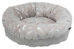 Trixie Mand Feather Rond Zilver/Grijs 50x50x14 CM