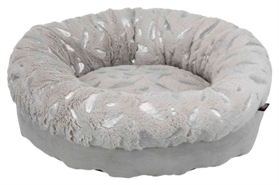 Trixie Mand Feather Rond Zilver / Grijs 50x50x14 CM