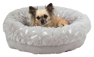 Trixie Mand Feather Rond Zilver/Grijs 50x50x14 cm — Comfortabele rustplek voor je hond