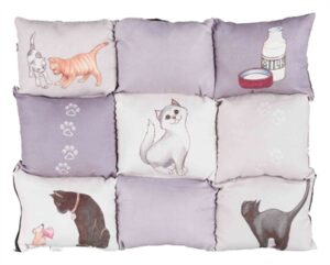 Trixie Kussen Patchwork Cat Grijs 55x45 cm