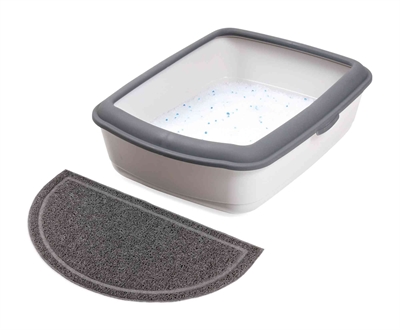 Trixie Schoonloopmat Halfrond PVC Antraciet 41x25 cm 2 st