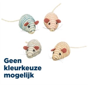 Trixie Muis Sisal Assorti 10 cm - 4 stuks