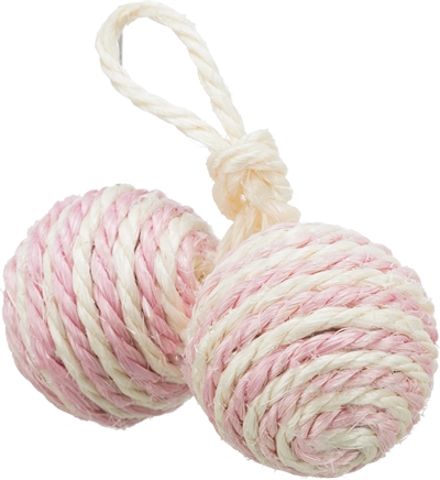 Trixie 2 Ballen Aan Koord Sisal 4,5 cm 4 Stuks