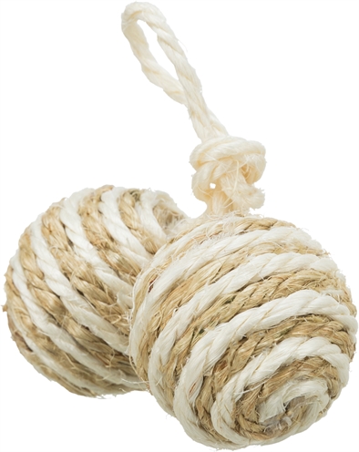 Trixie 2 Ballen Aan Koord Sisal 4,5 cm 4 Stuks