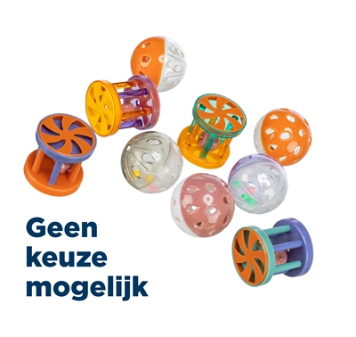 TRIXIE BAL / ROL KUNSTSTOF ASSORTI 4,5 CM 60 ST