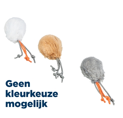 Trixie Bal Met Touwtjes Pluche Met Kattenmunt Assorti 4x4x4 CM 100 ST