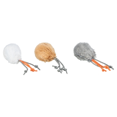 Trixie Pluche Bal Met Touwtjes Voor Katten 4x4 CM 100 ST