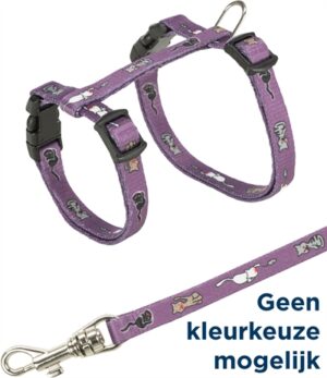 Trixie Kittentuig Junior Met Riem Kattenmotief Assorti 21-33x0,8 CM 120 CM 4 ST
