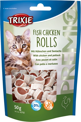 Trixie Premio Fish Chicken Rolls 50 gr - Snacks voor katten