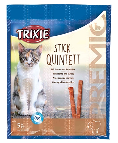 Trixie Premio Stick Quintet Lam/Kalkoen 5x5 GR Zachte Snacks