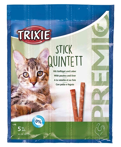 Trixie Premio Stick Quintet Gevogelte/Lever 24x5x5 GR Snacks