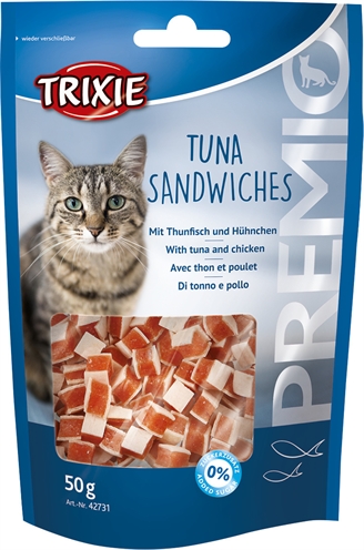 Trixie Premio Tonijn Sandwiches 50 GR - Gedroogde Katten Snack
