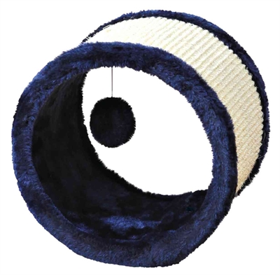 Trixie Speelrol Sisal/Pluche Blauw 23x23x20 CM
