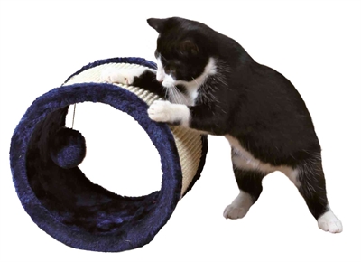 Trixie Speelrol Sisal/Pluche Blauw 23x23x20 CM