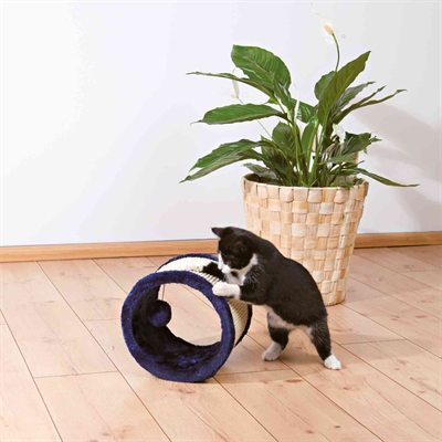 Trixie Speelrol Sisal/Pluche Blauw 23x23x20 CM