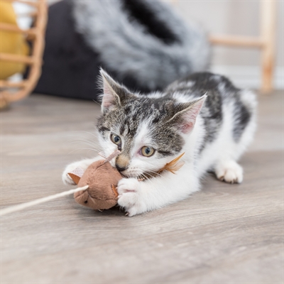 Trixie Speelhengel Muis met Veren 50 CM met Catnip 4 ST