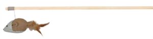 Trixie Speelhengel Muis Met Veren Hout / Jute / Canvas 50 CM 4 ST
