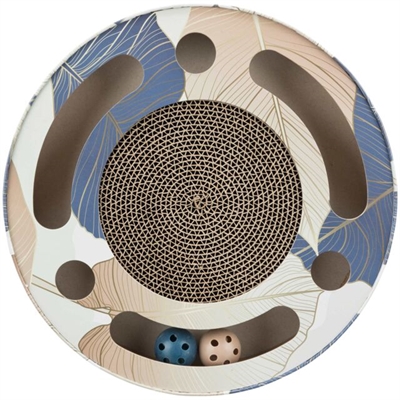 Trixie Krabtrommel met Ballen en Catnip Blauw 33x33x5,5 cm