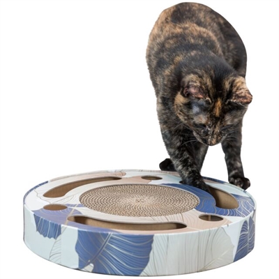 Trixie Krabtrommel met Ballen en Catnip Blauw 33x33x5,5 cm
