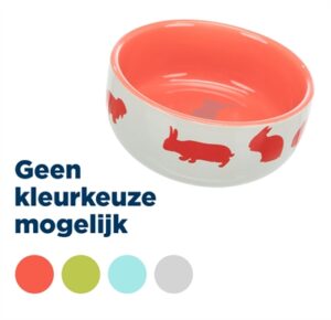 Trixie Voerbak Konijnmotief Keramiek Assorti 11 CM 250 ML 4 ST