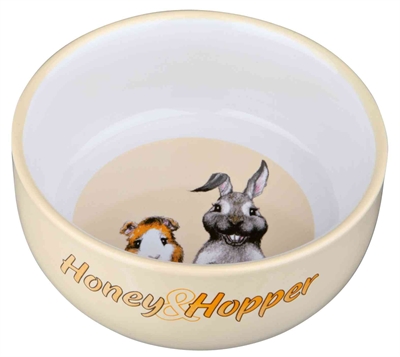 Trixie Voerbak Honey & Hopper Keramiek 11 CM 250 ML 4 ST Assorti